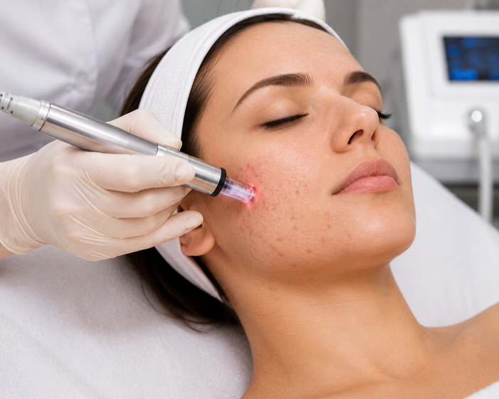 Practitioner performing Acne & Acne Scar Treatment